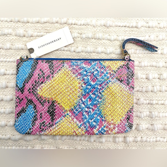 Anthropologie Sequined Snake-Printed Clutch - Picture 7 of 9
